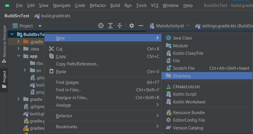 Create a folder named buildSrc